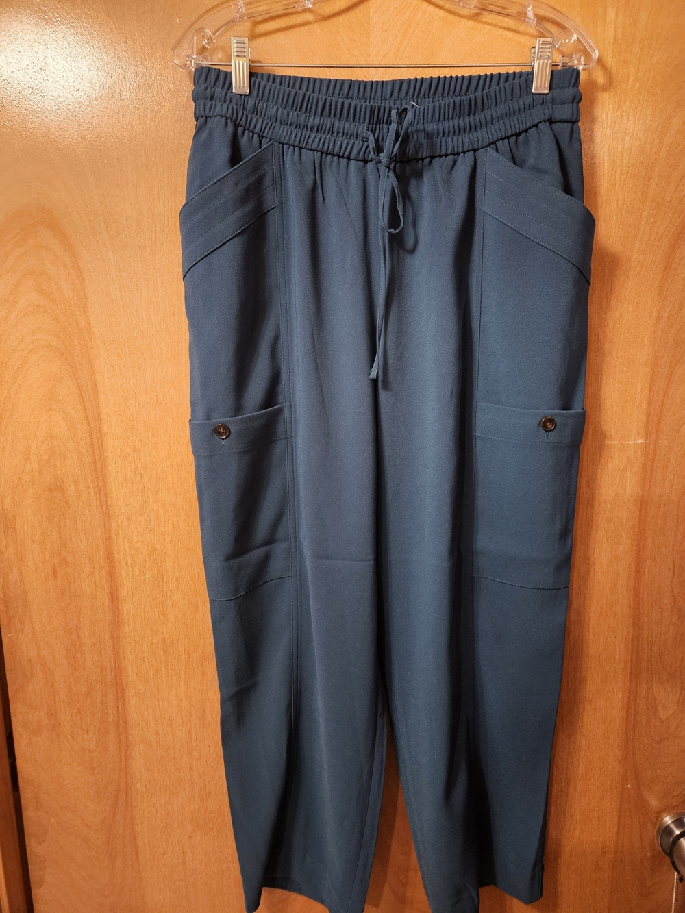 Express Wide Leg Cargo Pants in Dark Teal